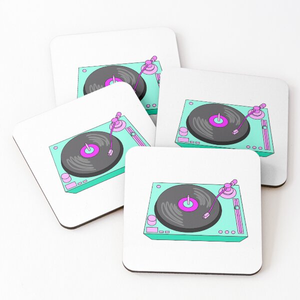 Item preview, Teal and pink record player designed and sold by oceansunflowers.