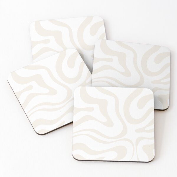 Item preview, Liquid Swirl Modern Abstract Pattern in White and Light Ecru Beige designed and sold by kierkegaard.