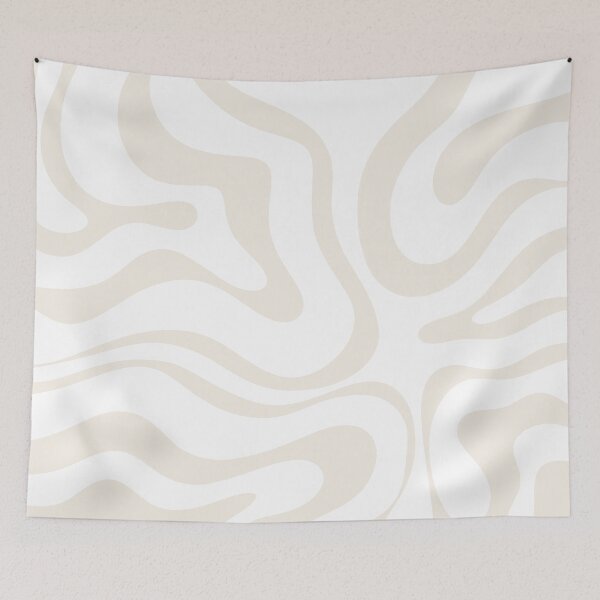Item preview, Liquid Swirl Modern Abstract Pattern in White and Light Ecru Beige designed and sold by kierkegaard.