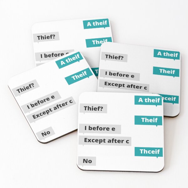Item preview, i BEFORE e EXCEPT AFTER c designed and sold by HappyDays-.