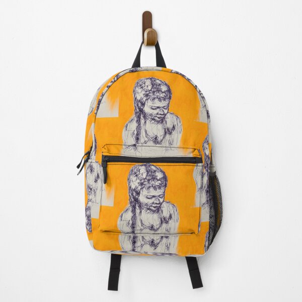 Item preview, Girl with pigtails - with orange designed and sold by Nicole Leidenfrost.
