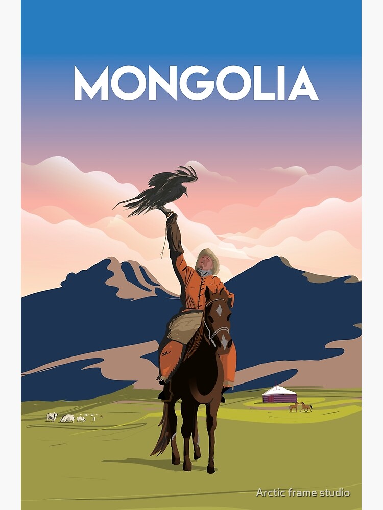 "Mongolia travel poster" Poster by Caravanstudio | Redbubble