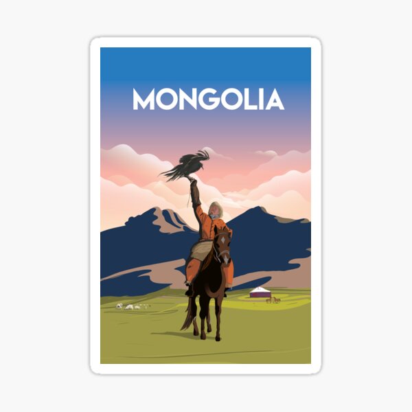 Aperçu de l'œuvre Affiche de voyage en Mongolie créée et vendue par Arctic frame studio.
