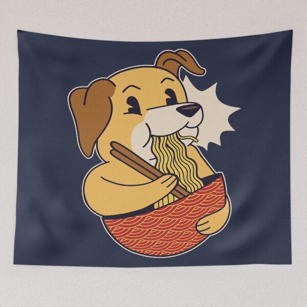 Item preview, Pet Dog Eating Ramen designed and sold by SLAG-Creative.