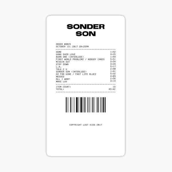 sonder son by brent faiyaz Sticker