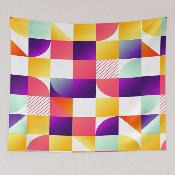 Item preview, colorful shapes abstract design pattern print 1 designed and sold by StickyFy Hub.