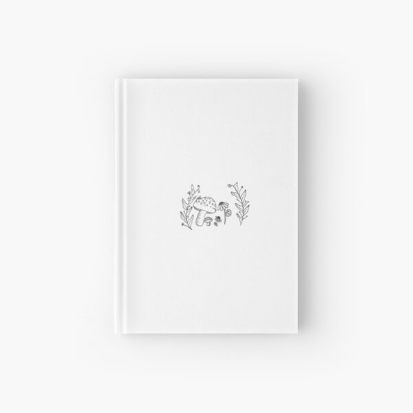 black and white mushrooms with sunflowers Hardcover Journal