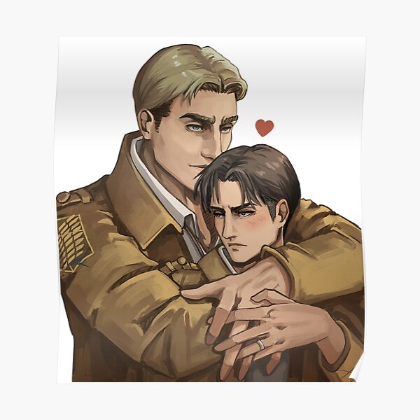 Fan Art Vintage AU ERURI Set Prints Attack on Titan Eruri Stickers Erwin and Levi