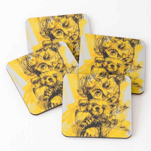 Item preview, Girl with teddy - yellow designed and sold by Nicole Leidenfrost.