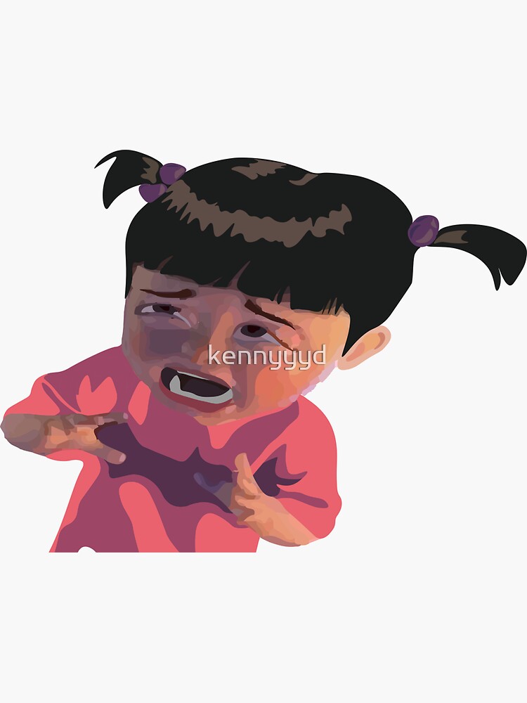 Monsters Inc Boo Crying Crying Boo Meme Sticker By Kennyyyd Redbubble ...