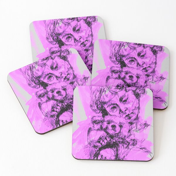 Item preview,  Girl with teddy - pink designed and sold by Nicole Leidenfrost.