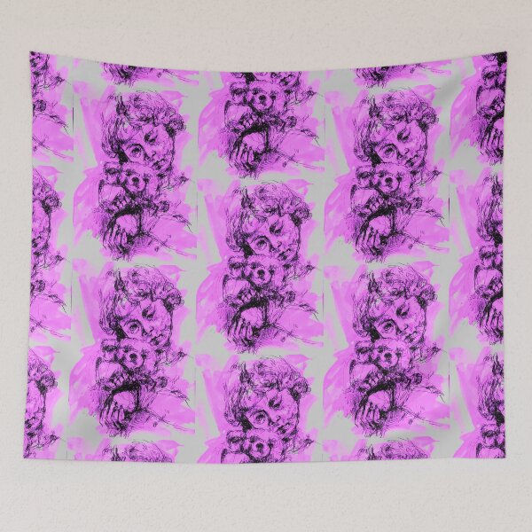 Item preview,  Girl with teddy - pink designed and sold by Nicole Leidenfrost.