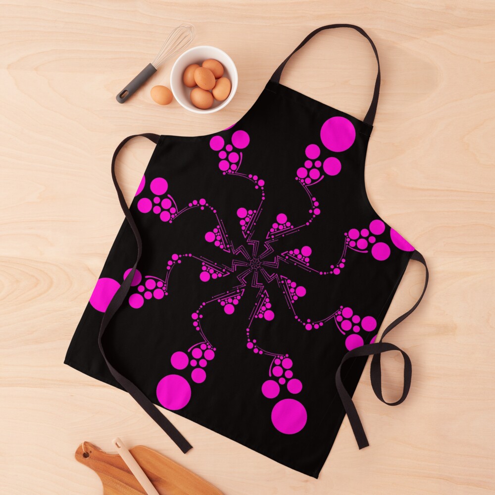 Hot Neon Pink Zig Zag Kaleidoscope Apron
