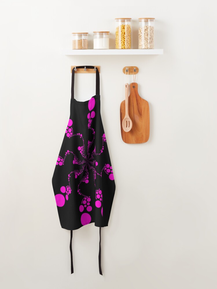 Alternate view of Hot Neon Pink Zig Zag Kaleidoscope Apron