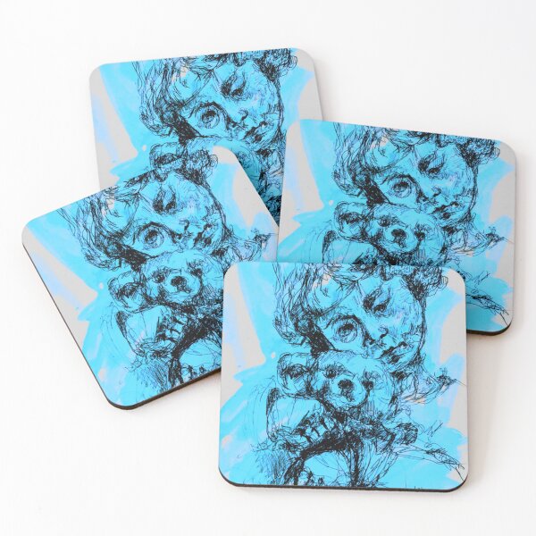 Item preview, Girl with teddy - blue designed and sold by Nicole Leidenfrost.