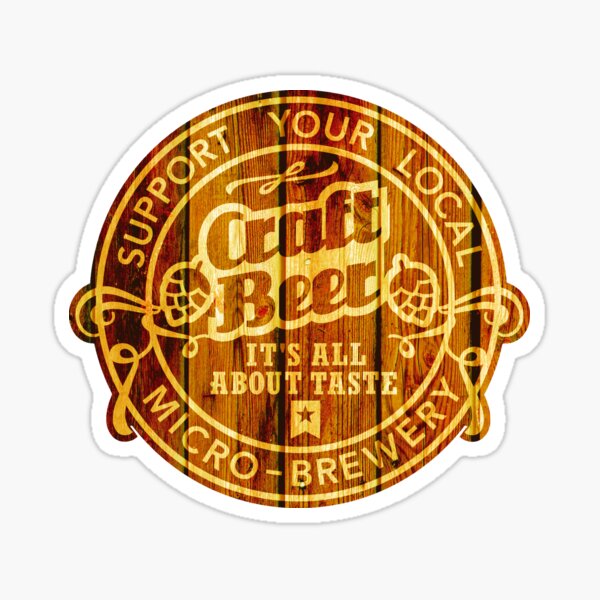 Craft Beer Emblem, wood Sticker
