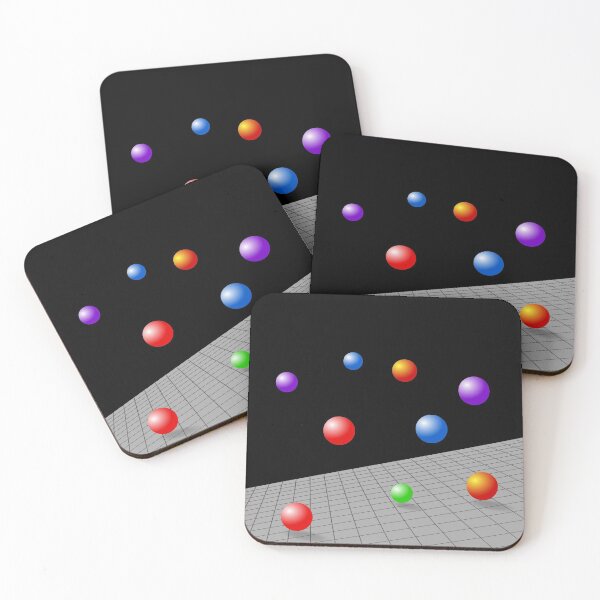 Item preview, Abstract Colored Balls Over Grid Plane designed and sold by DontGiveaShirt.