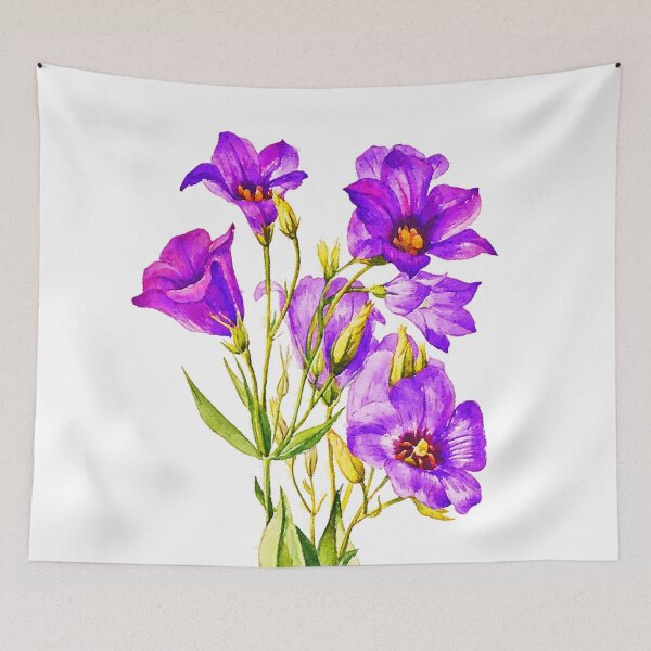 Item preview, Texas Bluebell Eustoma Russellianum Watercolor painting designed and sold by Terry Bain.