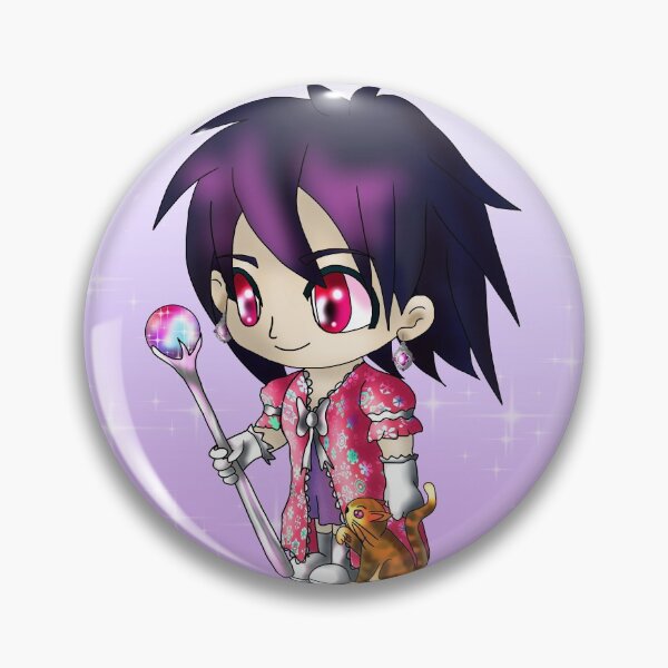 Item preview, kawaii manga style sorcerer with a ginger cat, in pink, for dnd and fantasy fans designed and sold by CuisineCat.