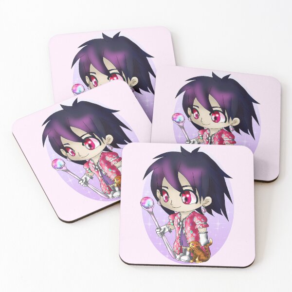 Item preview, kawaii manga style sorcerer with a ginger cat, in pink, for dnd and fantasy fans designed and sold by CuisineCat.