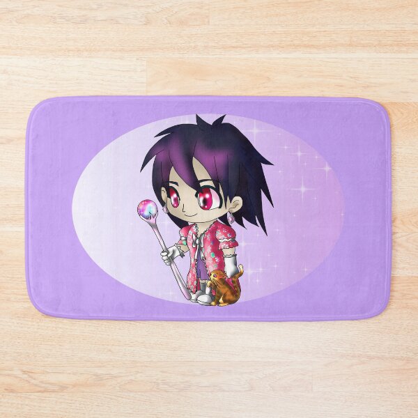Item preview, kawaii manga style sorcerer with a ginger cat, in pink, for dnd and fantasy fans designed and sold by CuisineCat.
