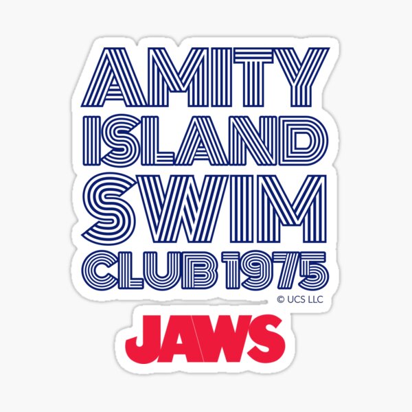 Item preview, JAWS JAWS MOVIE - BEST FILM SHARKS - USA - AMITY ISLAND SWIM CLUB 1975 designed and sold by Tropical Blood.