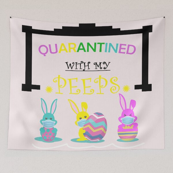 Item preview, Quarantined With My Peeps, Happy Easter Day black version designed and sold by zakariadesigner.