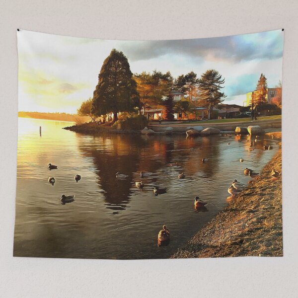 Item preview, Ducks at Sunset on Lake Washington designed and sold by SeaChangeDesign.