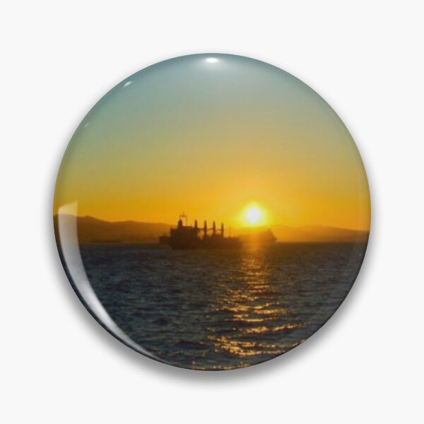 Item preview, Impresión fotográfica de atardecer/atardecer amarillo, naranja, cielo azul, pájaros y mar (Mediterráneo) designed and sold by OMpsalm.