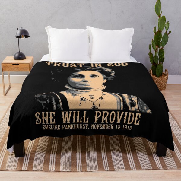 Item preview, Trust in God, She Will Provide, Emeline Pankhurst, Feminist, Suffragettes, Women's Rights, Girl Power! designed and sold by Proverbial Wisdom Design.