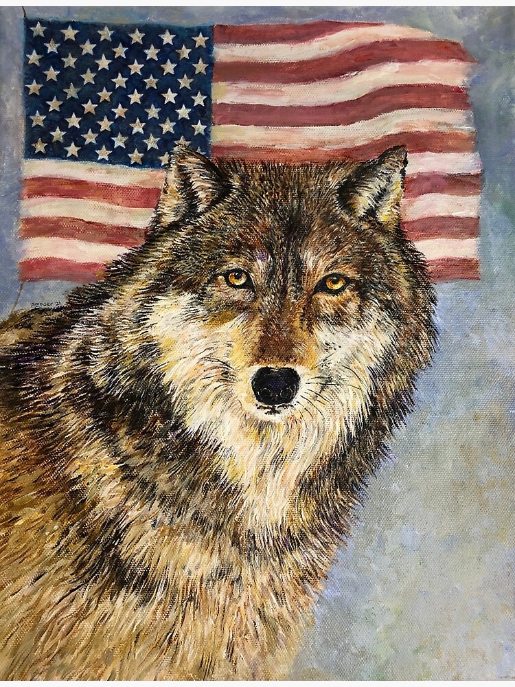Wolf & Flag by phylmoser