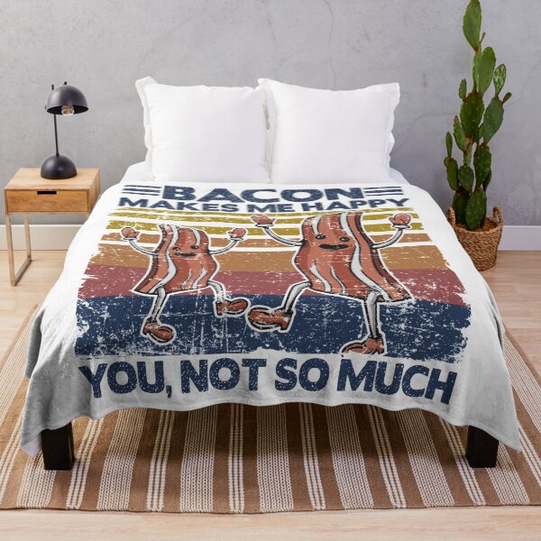 Item preview, Funny Bacon Makes Me Happy Breakfast BBQ Lover designed and sold by Stronzi.