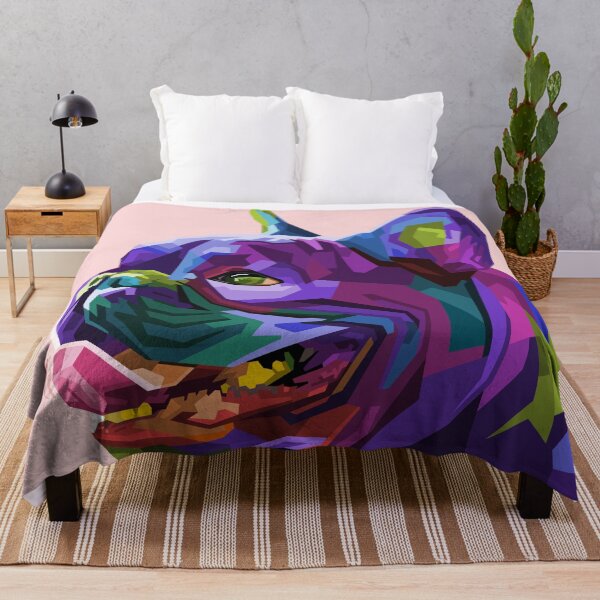 Item preview, Colorful Pug Head Dog on Geometric Pop Art Style designed and sold by faudeltn.