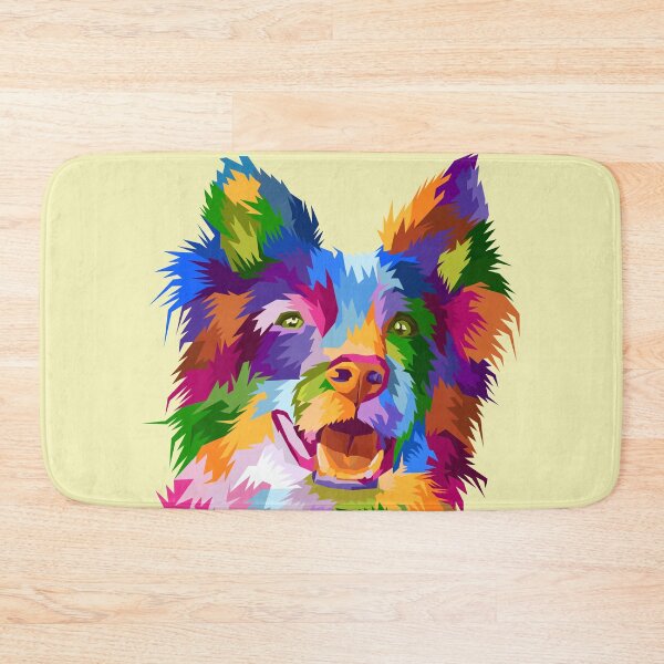 Item preview, Colorful Border Collie Head Dog on Geometric Pop Art Style designed and sold by faudeltn.
