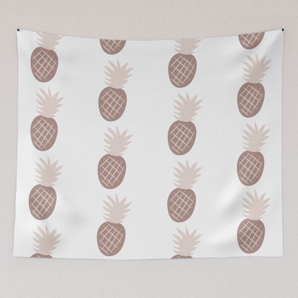 Item preview, Boho Aesthetic Pineapple Beige Monochrome White Background designed and sold by DesignLabMedia.