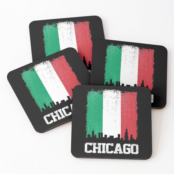 Artikelvorschau, Vintage Chicago italienische Flagge Skyline Pride entworfen und verkauft von pixeljamz.