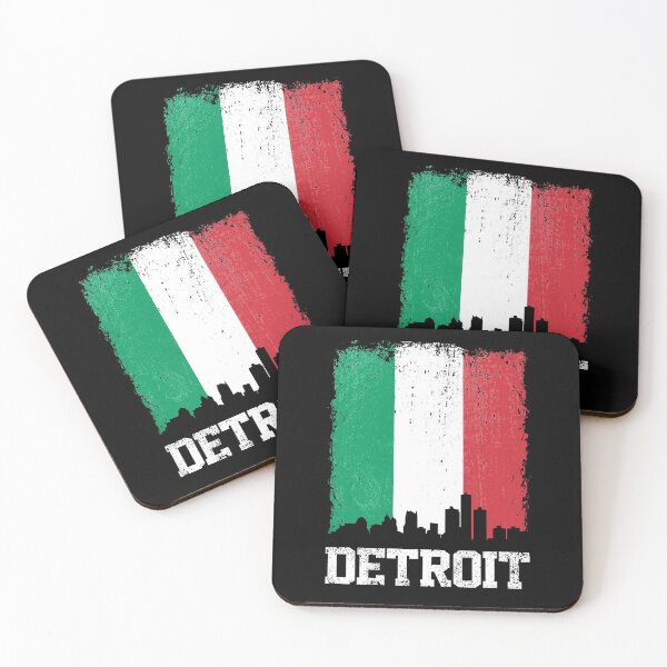 Item preview, Vintage Detroit Italian Flag Skyline Pride designed and sold by pixeljamz.