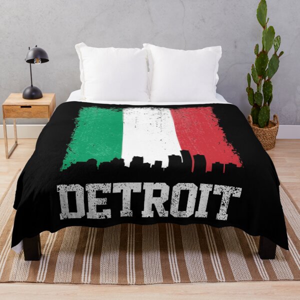 Item preview, Vintage Detroit Italian Flag Skyline Pride designed and sold by pixeljamz.