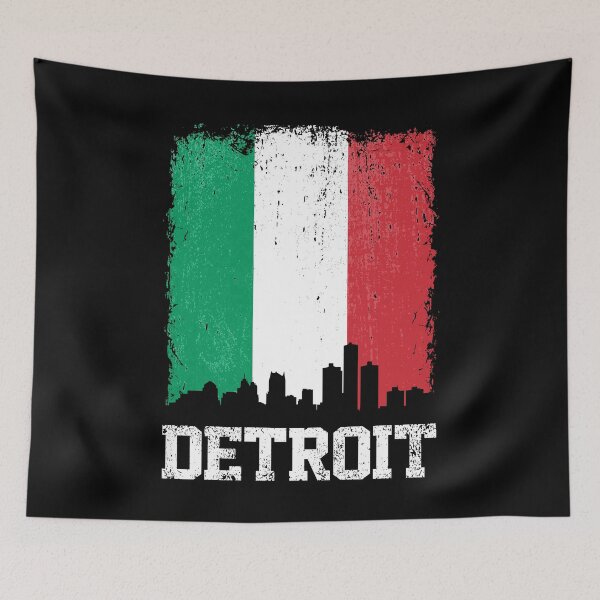 Item preview, Vintage Detroit Italian Flag Skyline Pride designed and sold by pixeljamz.