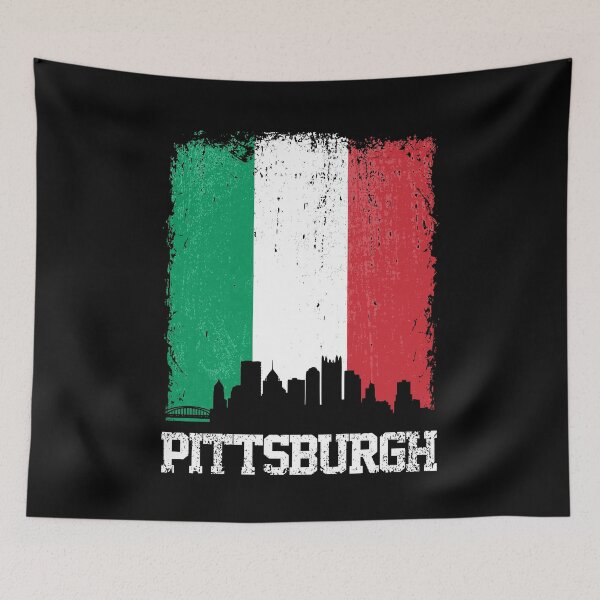 Item preview, Vintage Pittsburgh Italian Flag Skyline Pride designed and sold by pixeljamz.