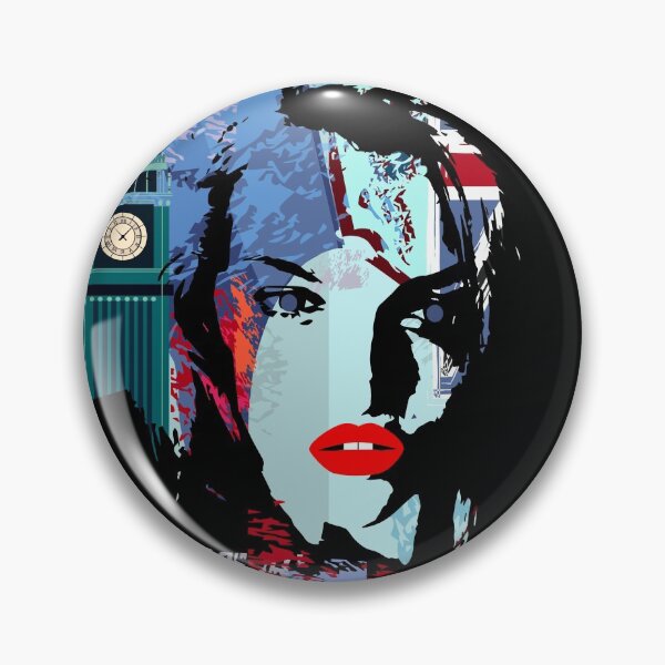 Item preview, Girl with red lips, British flag and Big Ben designed and sold by TeaGrphicDesign.