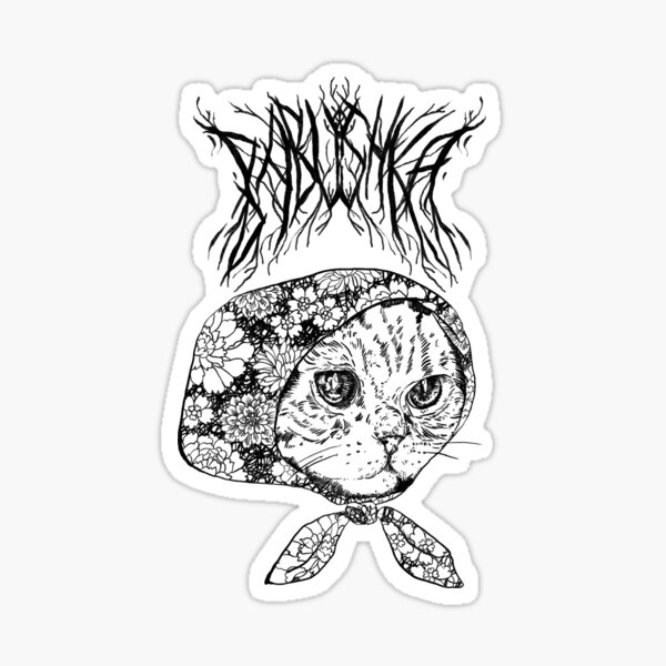 Little babushka cat Sticker