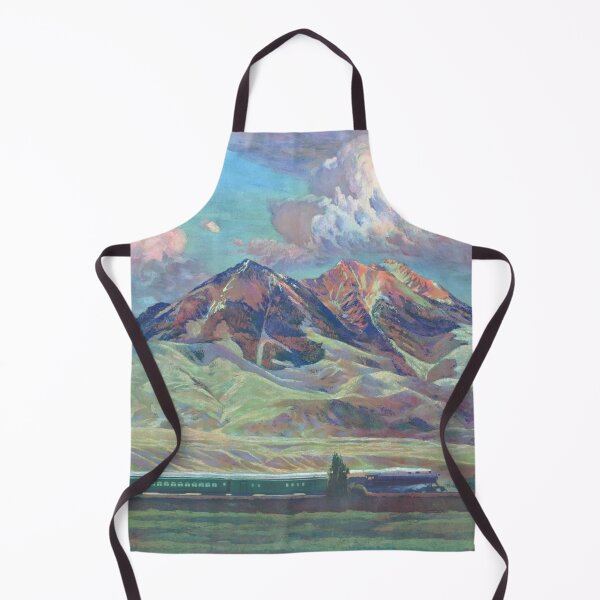 Item preview, Vintage Train Art - Montana Mountains Art - by Gustav Krollman designed and sold by karwilberevivalcollection.