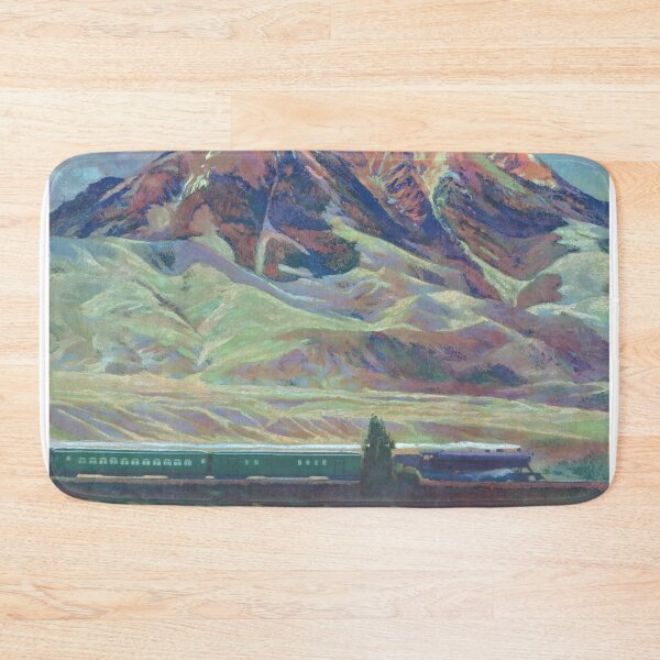 Item preview, Vintage Train Art - Montana Mountains Art - by Gustav Krollman designed and sold by karwilberevivalcollection.