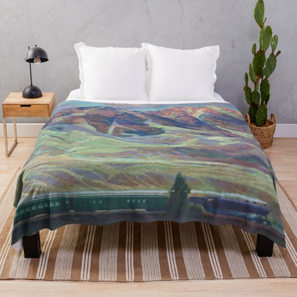 Item preview, Vintage Train Art - Montana Mountains Art - by Gustav Krollman designed and sold by karwilberevivalcollection.