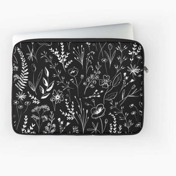 Aperçu de l'œuvre Jardin de fleurs sauvages - Noir créée et vendue par Anis Illustration.