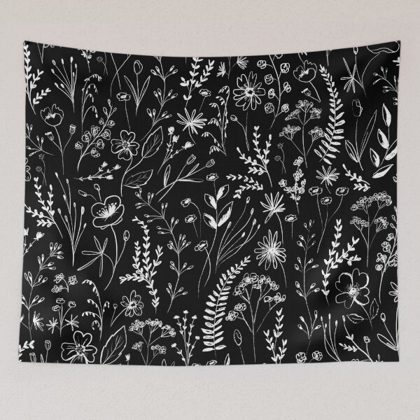 Item preview, Wildflowers Garden - Black designed and sold by Anis Illustration.