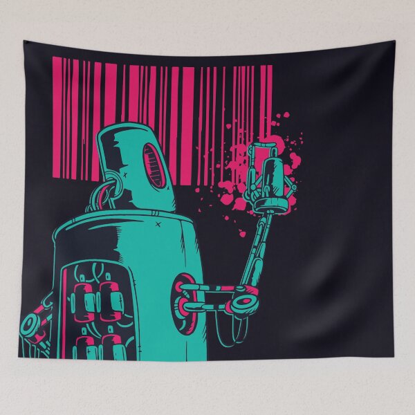 Item preview, Robot Graffiti Illustration designed and sold by SLAG-Creative.