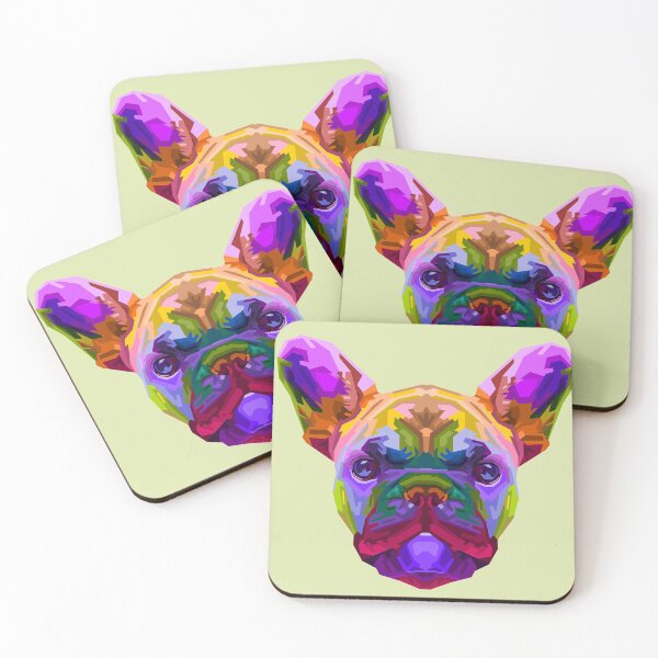 Item preview, Colorful French Bulldog on Geometric Pop Art Style designed and sold by faudeltn.
