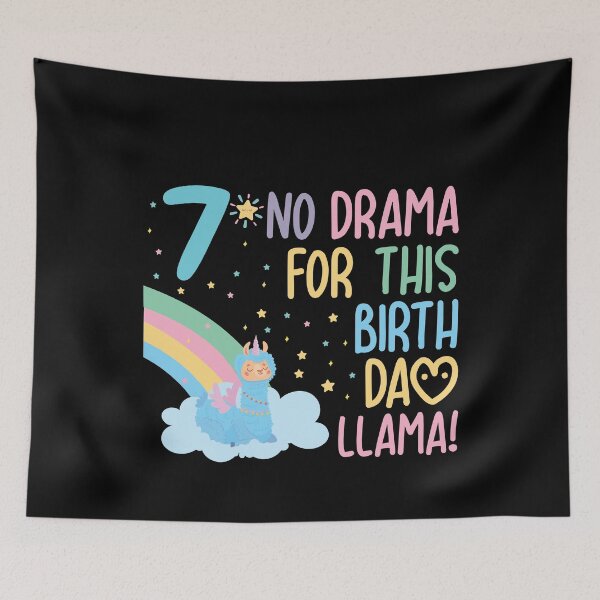 Item preview, Kids 7 Year Old 7th Llama Birthday Party No Drama Birthday Llama designed and sold by TheMattDesigns.